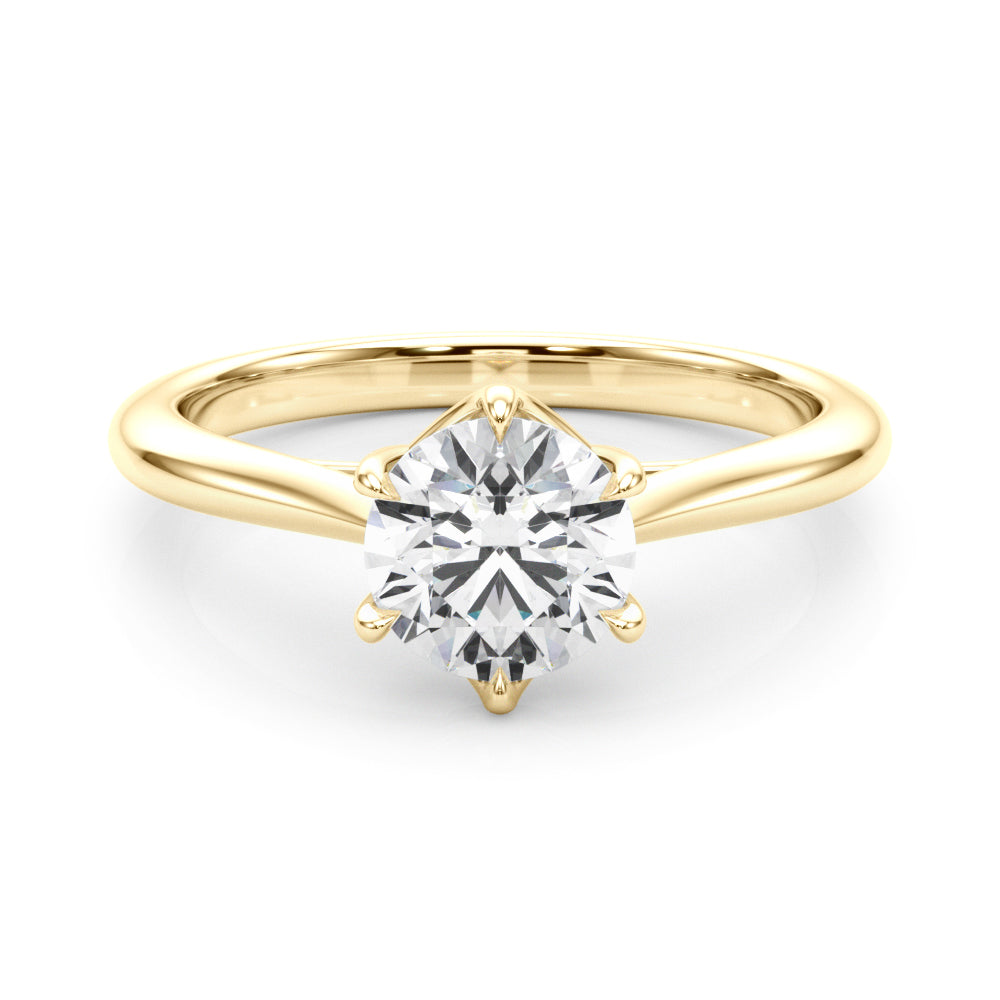 Grace Round Lab Grown Diamond Solitaire Engagement Ring IGI Certified-VIRABYANI